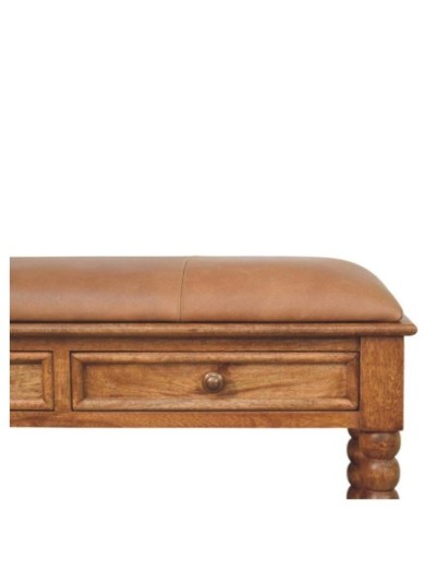 Riviera Leather Bench | MODA Britain