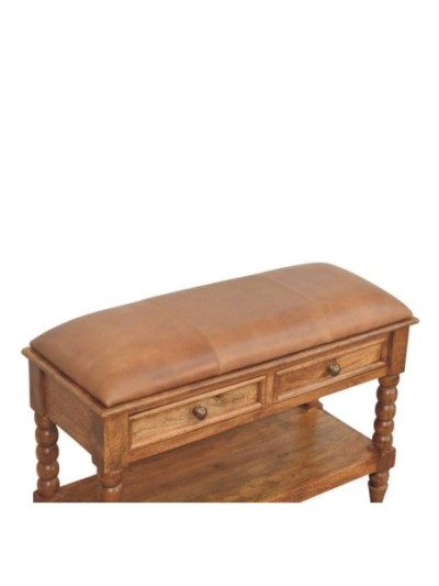 Riviera Leather Bench | MODA Britain