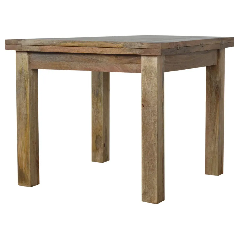Solid Mango Wood Butterfly-Extendable Dining Table