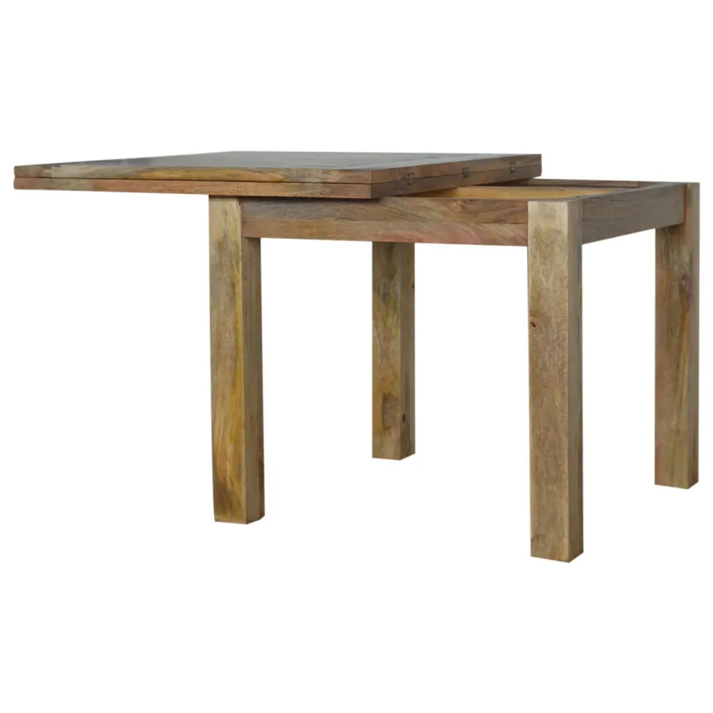 Solid Mango Wood Butterfly-Extendable Dining Table