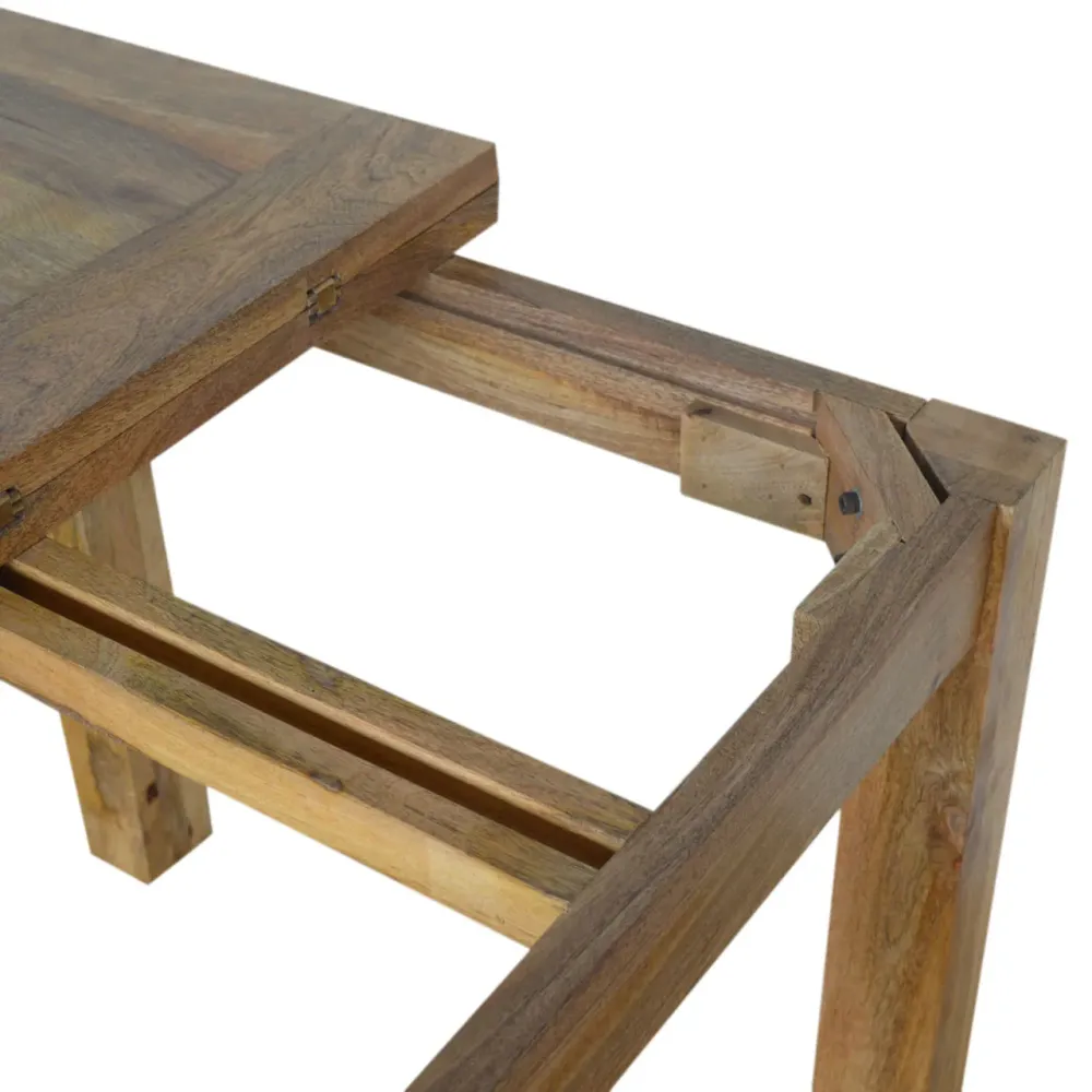 Solid Mango Wood Butterfly-Extendable Dining Table