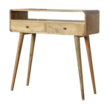 Curved Oak Hall Console