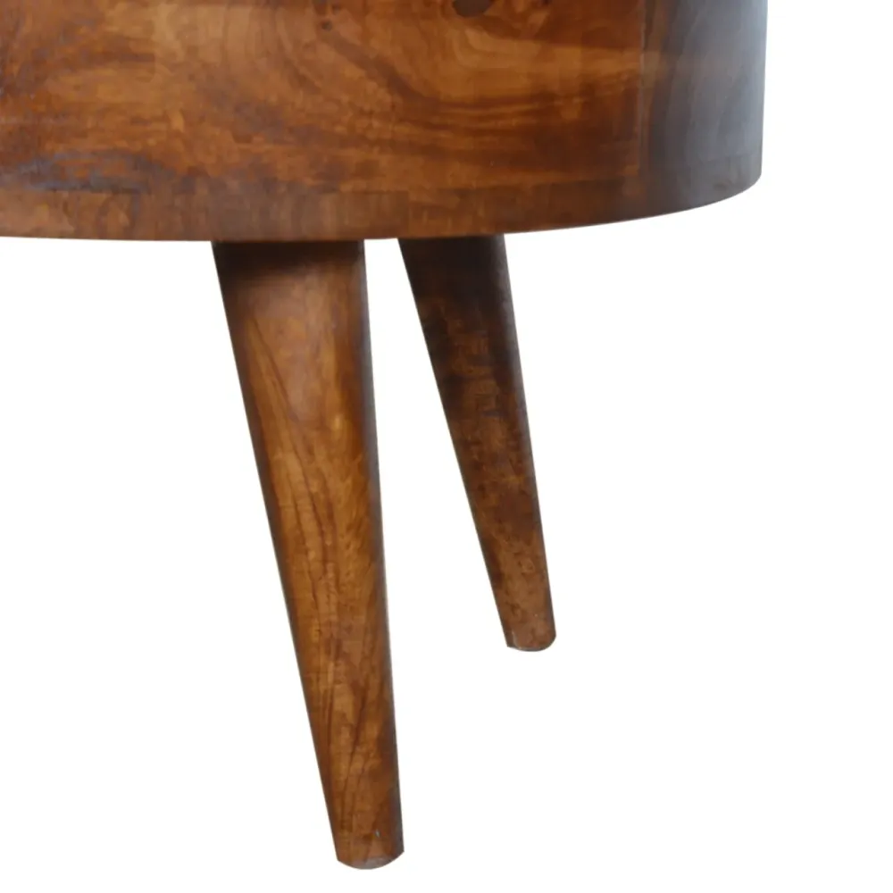 Rounded Chestnut Mango Wood Coffee Table