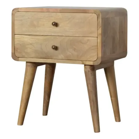 Curved Oak Lamp Table
