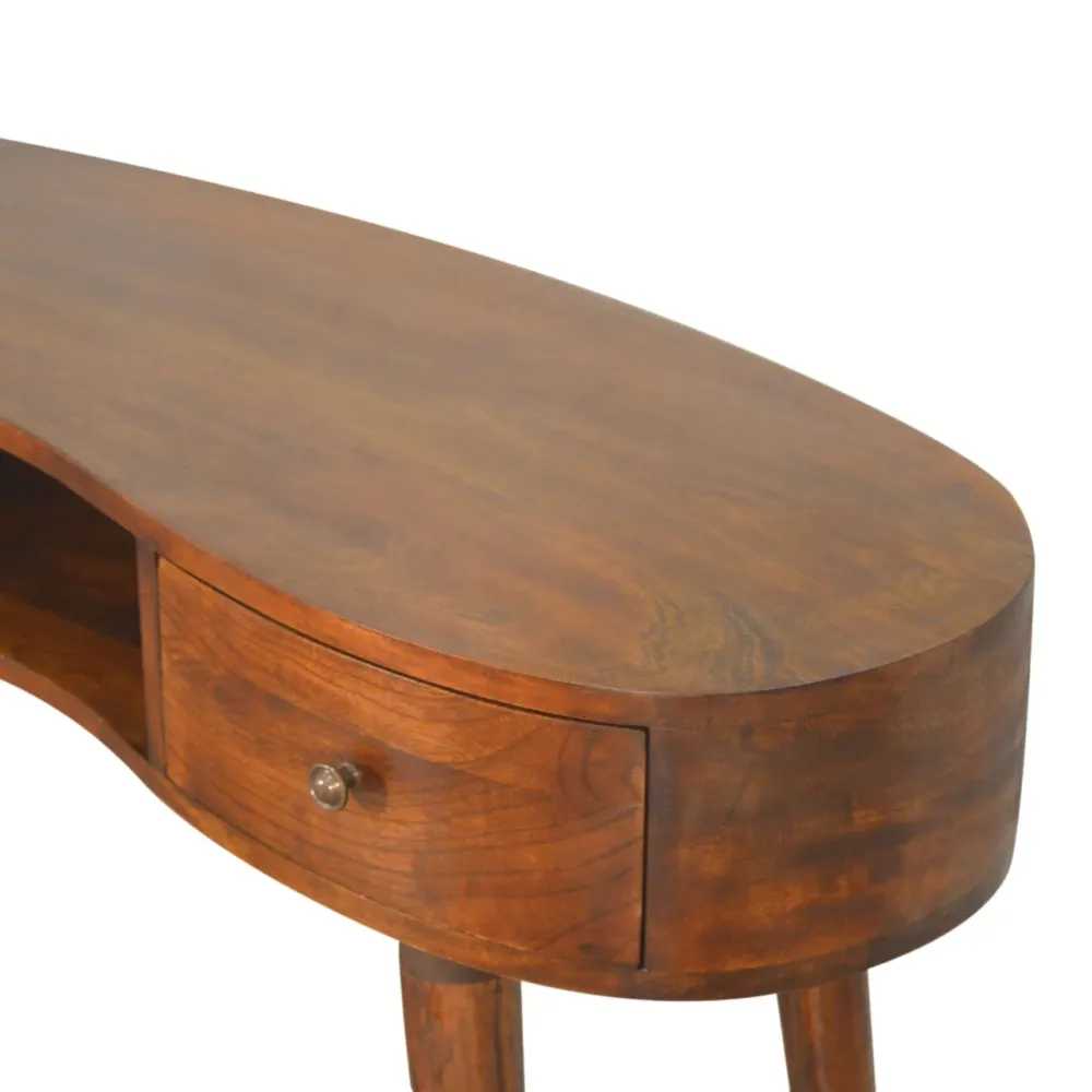 Chestnut Mango Wood Wave Writing Desk