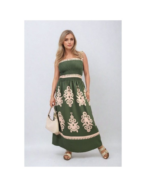 Emerald Sky Sleeveless Elegant Print Maxi Dress Emerald Sky Sleeveless Elegant Print Maxi Dress