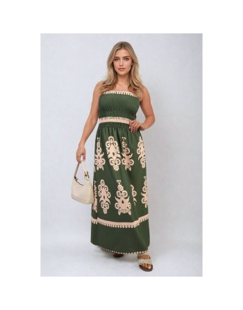 Emerald Sky Sleeveless Elegant Print Maxi Dress