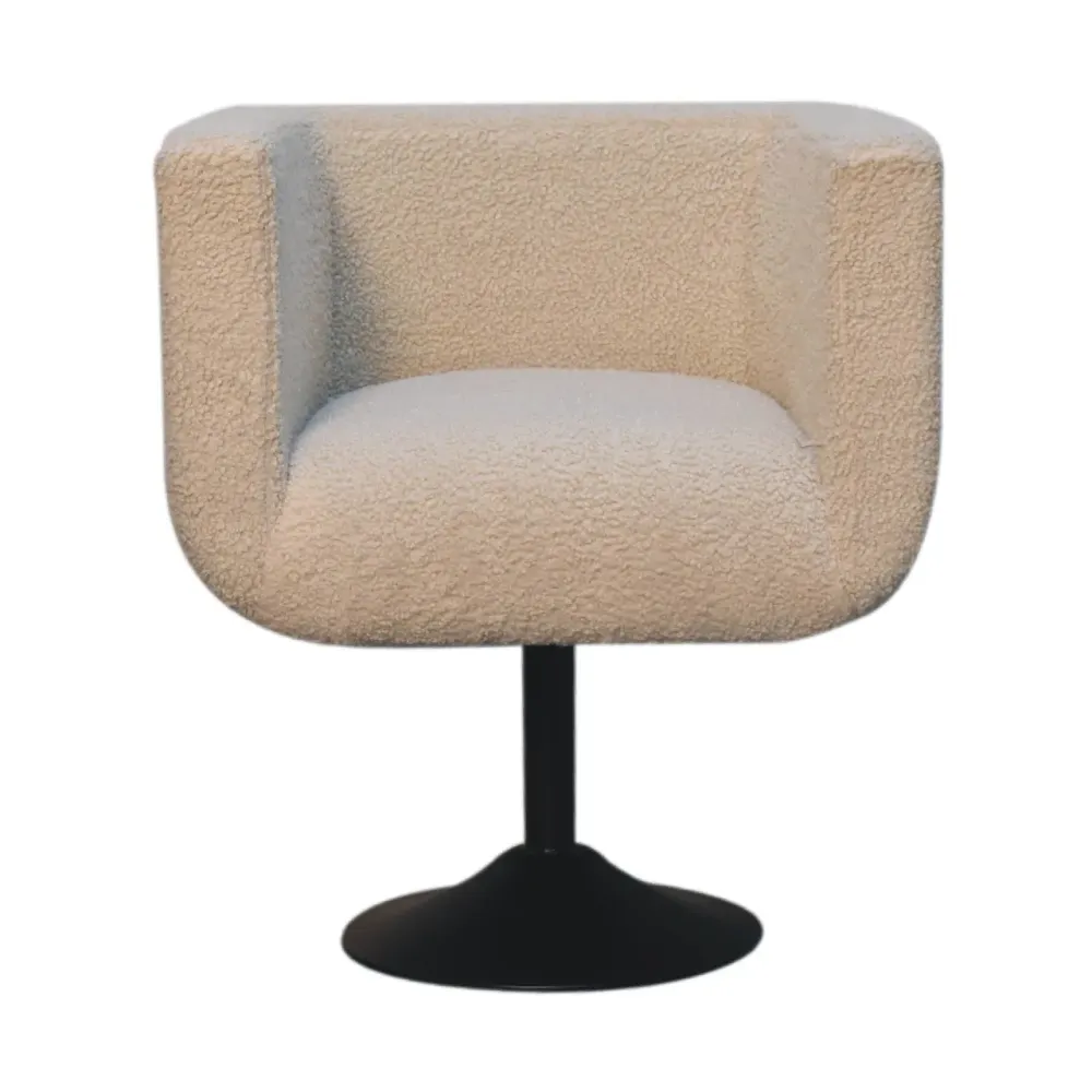 Cream Boucle Study Chair