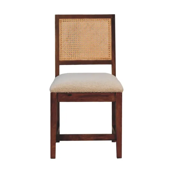 Cream Boucle Dining Chair