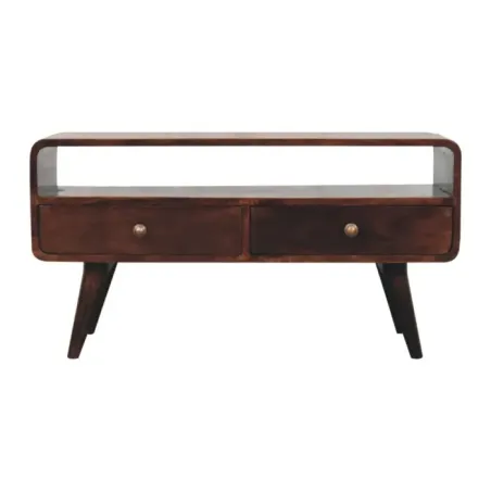 Curved Walnut TV Unit