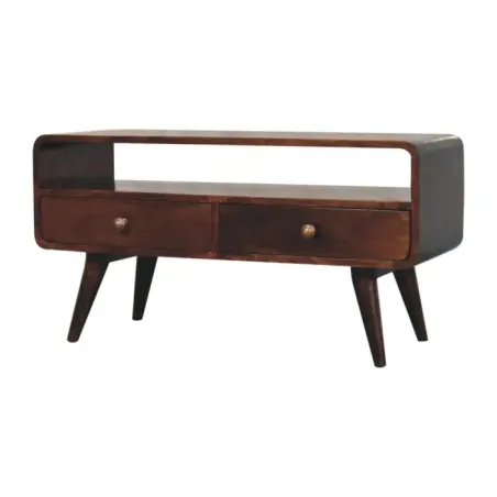 Curved Walnut TV Unit | MODA Britain