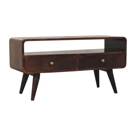 Curved Walnut TV Unit | MODA Britain
